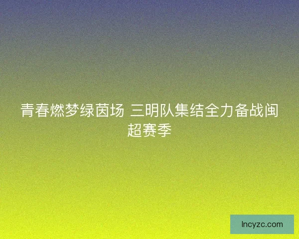 青春燃梦绿茵场 三明队集结全力备战闽超赛季